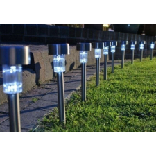 Wando 10 db napelemes kerti lámpa (inox) kültéri világítás