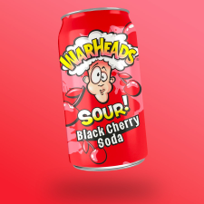Warheads Sour Black Cherry Soda cseresznye ízű savanyú üdítőital 355ml üdítő, ásványviz, gyümölcslé
