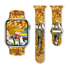 watchmyband Van Gogh és a bringa mintás szilikon szíj okosóra kellék