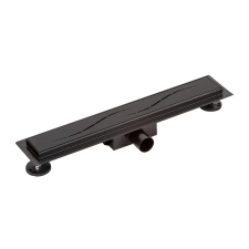 Water Fun Burela || matt fekete zuhanyfolyóka, 90 cm fürdőszoba kiegészítő