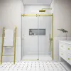 Water Fun Milano || Gold toló zuhanyajtó, 120x195cm, 8mm, NANO