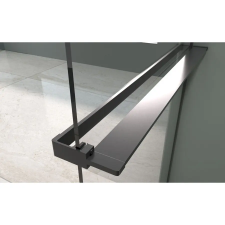 Water Fun Rochelle || Black zuhanypolc és törölközőtartó zuhanyfalhoz, 140 cm fürdőszoba kiegészítő