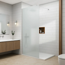 Water Fun Walk-in || Chrome zuhanyfal, savmart, matt üveggel 60, 200cm, 8mm, NANO kád, zuhanykabin