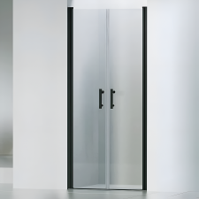 Water Fun Westy Black 120 kétszárnyú nyíló zuhanyajtó, 195cm, 6mm, NANO kád, zuhanykabin