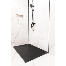 WaterFun Cagliari Black 80x80x2,6 cm szögletes, SMC zuhanytálca kád, zuhanykabin