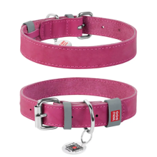  WAUDOG bőr kutya nyakörv - pink nyakörv, póráz, hám kutyáknak