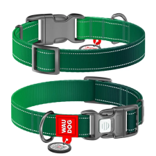  WAUDOG Mono Reflective kutya nyakörv - sötétzöld nyakörv, póráz, hám kutyáknak