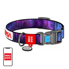  Waudog NASA stílusú nylon kutya nyakörv QR kóddal nyakörv, póráz, hám kutyáknak