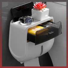  WC-papír Tartó fehér-fekete EA15074 fürdőszoba kiegészítő