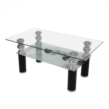 Webba Dohányzóasztal,100x55x45cm, TT 166, üveg, fekete 2C bútor