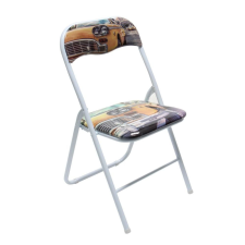 Webba Konyha / nappali szék, kárpitozott, fehér acél, sárga + fekete PVC bútor
