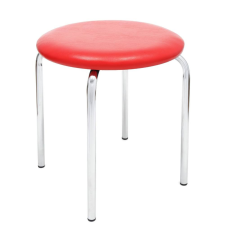 Webba Szófia szék rögzített, kerek, piros bőrutánzattal, 45 x 45 x 46 cm bútor