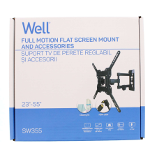 WELL Fali konzol 23"- 55" LCD TV fali tartó Fekete tv állvány és fali konzol