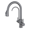 Welland Clearwater 3 utas / vízszűrős mosogató csaptelep - kihúzható zuhanyfej (gunmetal)