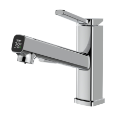 Welland FH-4400 kihúzható fejes mosdó csaptelep - vízhőfok kijelző (króm) csaptelep
