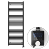 Welland heating Welland Lux fekete elektromos törölközőszárító design radiátor 600 x 1600mm digitális termosztáttal | Készletről gyors kiszállítással. ES+AF