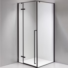 Welland Luxury-Line Como zuhanykabin - 90 x 90 cm - fekete profil kád, zuhanykabin