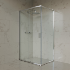 Welland RE-810 zuhanykabin elhúzható ajtóval - 80 x 100 cm - króm profil kád, zuhanykabin