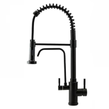 Welland Rialto-Max 3 utas / vízszűrős mosogató csaptelep - kihúzható zuhanyfej (fekete) csaptelep