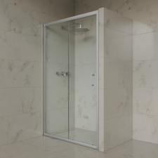 Welland SD-110 elhúzható zuhanyajtó - 110 cm - matt króm profil kád, zuhanykabin