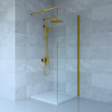Welland WIC-80 walk-in zuhanyfal - arany profil - 80 cm kád, zuhanykabin