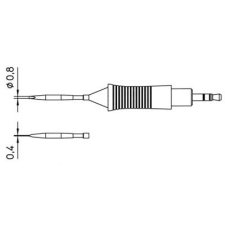 Weller RT8 WMRP mikro pákához hosszú, keskeny, kétoldalt csapott, véső formájú pákahegy, forrasztóhegy 0.8 mm (T0054460999N) forrasztási tartozék