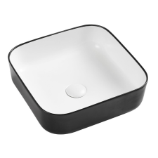 Wellis Azalea matt fekete-fehér pultra építhető porcelán mosdó szaniter