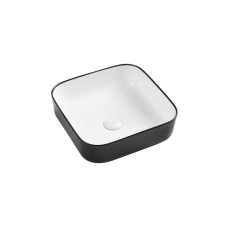 Wellis Azalea matt fekete-fehér pultra építhető porcelán mosdó WF00088 szaniter