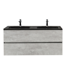 Wellis Mallorca 120 matt fekete quartz sand dupla mosdó szaniter