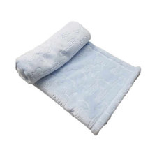 Wellsoft, nyomott mintás babatakaró 70*90 cm - kék babaágynemű, babapléd