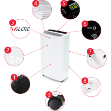 WELLTEC Párátlanító Welltec DHN50 HEPA szűrővel a levegő tisztításához párátlanító