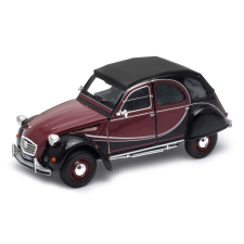 Welly - Citroen 2CV 6 Charleston 1:24 fekete burgundi autópálya és játékautó