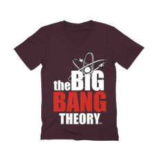 WELOVESHIRTS Agymenők férfi V-nyakú póló - The Big Bang Theory Logo