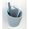 WENKO Soria tárolókosár kékesszürke pamut kék 12,5 cm x 12 cm x 14,5 cm