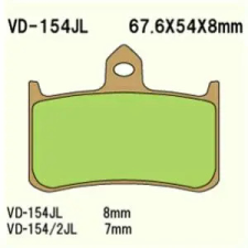 Wesrah VD-154/2RJL fékbetét Wesrah  Futómű és fék alkatrészek Fékbetétek (tárcsafék) egyéb motorkerékpár alkatrész