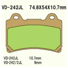 Wesrah VD-242JL fékbetét Wesrah Futómű és fék alkatrész Fékbetét (tárcsafék) egyéb motorkerékpár alkatrész