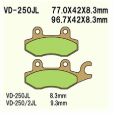 Wesrah VD-250/2JL fékbetét Wesrah Futómű és fék alkatrész Fékbetét (tárcsafék) egyéb motorkerékpár alkatrész