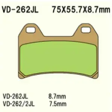 Wesrah VD-262JL fékbetét Wesrah Futómű és fék alkatrészek Fékbetétek (tárcsafék) egyéb motorkerékpár alkatrész