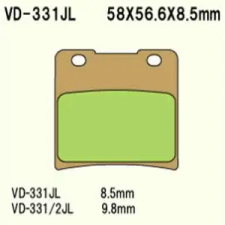 Wesrah VD-331/2JL fékbetét Wesrah  Futómű és fék alkatrészek Fékbetétek (tárcsafék) egyéb motorkerékpár alkatrész