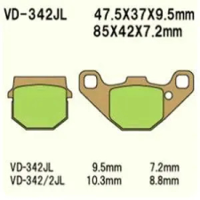 Wesrah VD-342/2JL fékbetét Wesrah  Futómű és fék alkatrészek Fékbetétek (tárcsafék) egyéb motorkerékpár alkatrész