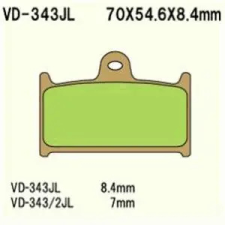 Wesrah VD-343JL Fékbetét Wesrah Futómű és fék alkatrészek Fékbetétek (tárcsafék) egyéb motorkerékpár alkatrész