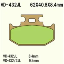 Wesrah VD-432JL fékbetét Wesrah Futómű és fék alkatrészek Fékbetétek (tárcsafék) egyéb motorkerékpár alkatrész