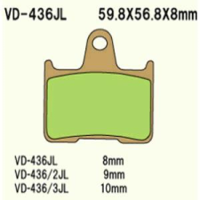 Wesrah VD-436JL fékbetét Wesrah Futómű és fék alkatrész Fékbetét (tárcsafék) egyéb motorkerékpár alkatrész