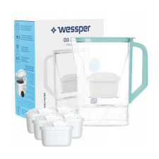 Wessper D3 Slim Aquaclassic 2,7 l-es hűtőszekrény szűrőkancsó + 6x AquaClassic szűrőpatron kávéfőző kellék
