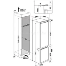 Whirlpool HŰTŐ BEÉPÍTHETŐ ALULFAGYASZTÓS (WHIRLPOOL_WHC20_T593) hűtőgép, hűtőszekrény