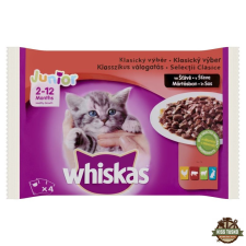 Whiskas alutasak 4-pack húsos mártásban JUNIOR 4x85g Multipack macskaeledel
