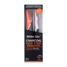 White Glo Charcoal Deep Stain Remover fogkrém fogkrém 100 ml + fogkefe 1 ks + fogközkefe 8 db uniszex fogkrém
