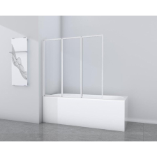  White Star kádparaván 130 cm x 120 cm fehér 3 szárnyú kád, zuhanykabin
