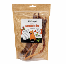 Whizzopet szárított strucc ín, 100%-ban természetes, 100 gramm jutalomfalat kutyáknak