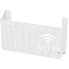 Wi-Fi router tartó,Tömör műanyag szerkezet,Fehér - Fehér fürdőszoba kiegészítő